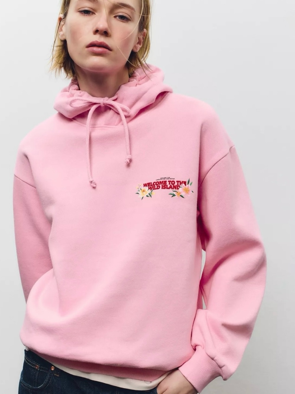 New ZARA Floral Graphic Hoodie